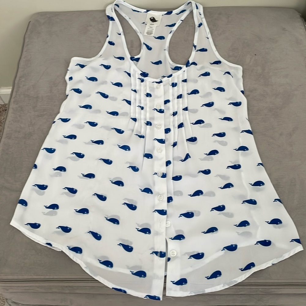 Tank top with whale print, size small